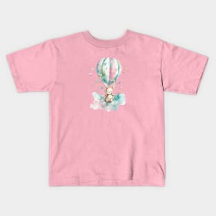 Rabbit and hot air balloon Kids T-Shirt
